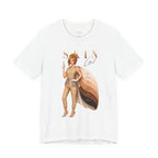 White Skin Girl Fitz 2 Balance esthetician graphic t-shirt featuring Fitzpatrick spectrum cape design